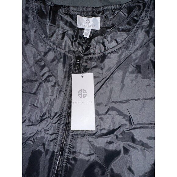 Socialite Quilted Vest FabFitFun Black Lightweight NEW W Tag L/XL - Picture 2 of 5